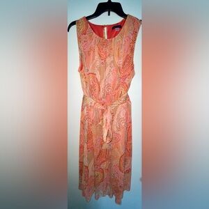 Tommy Hilfiger Coral Paisley Midi Dress